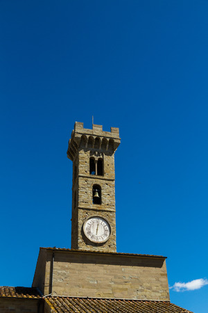 Italian clock tower, Fiesole, Florence, Italyの写真素材