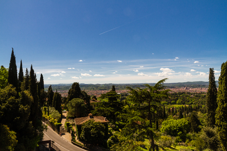 View over Florence, Italy from the village of Fiesole.の写真素材