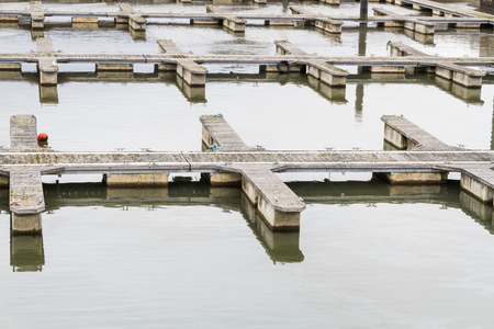 Moorings for boats, empty.の写真素材