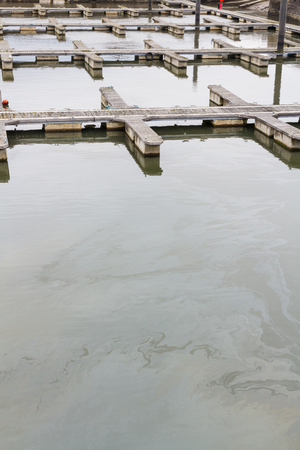 Moorings for boats, empty.の写真素材