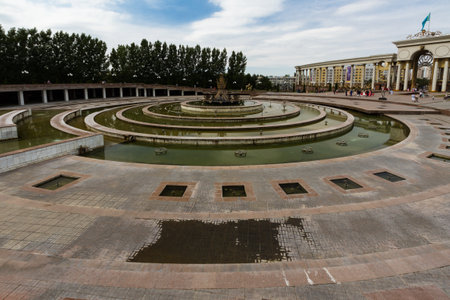 KAZAKHSTAN â AUGUST 23 Fountain at First President's Park on August 23, 2017 in Almaty, Kazakhstanのeditorial素材