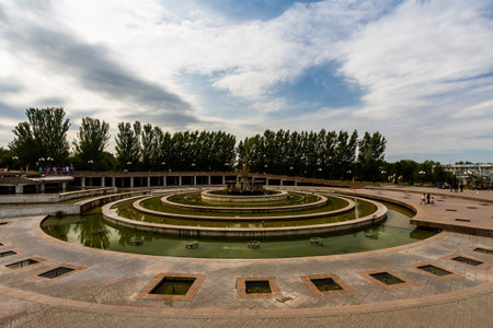 KAZAKHSTAN â AUGUST 23 Fountain at First President's Park on August 23, 2017 in Almaty, Kazakhstanのeditorial素材
