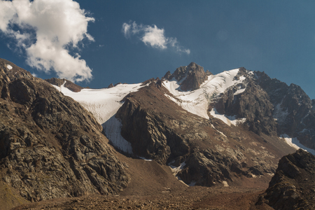 Tien Shen Mountains at Shymbulak Upper Piste Talgar pass near Almaty, Kazakhstanの写真素材