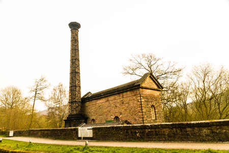 Leawood beam engine pump house, Cromford, Peak District, Derbyshire, England, UK.のeditorial素材