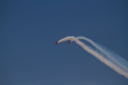 Bournemouth, United Kingdom â€“ Bournemouth Air Festival 2018 The Aero SuperBatics Wingwalkers...