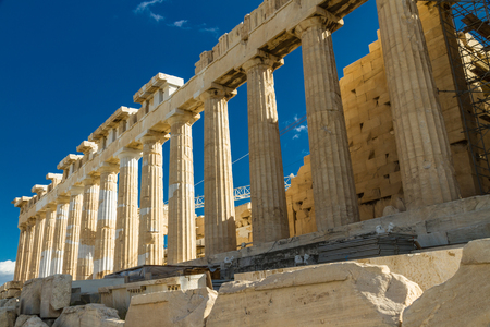 North side of the Parthenon on the Acropolis in Athens, Greece.の写真素材