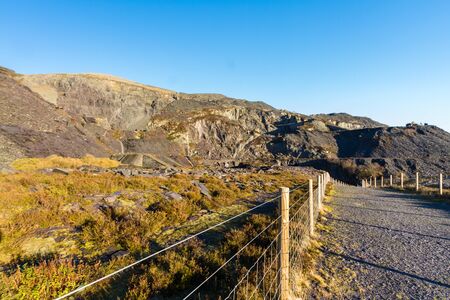 Dinorwic Slate quarry, upper part from the high path. Llanberis, North Wales.の写真素材
