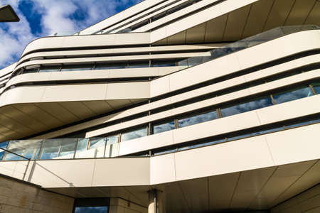 Modern building detail black and white lines and curves, landscape.の写真素材