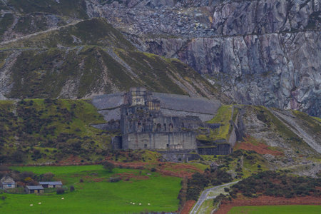 Trefor Granite Quarry on the Llyn Peninsula, North Wales, landscape.の写真素材
