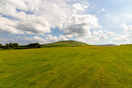 Hay bluff, Penybegwn in welsh, in the Black Mountains, South Wales, United Kingdom near the English border. Landscape , Wide angle.の写真素材