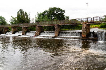 French Weir Bridge, landscape, Taunton, England, UK landscape.の写真素材