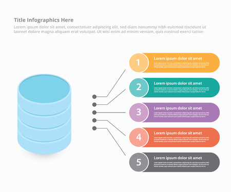 database data center with isometric style infographic template banner website or brochure print for information statistic - vector illustrationのイラスト素材