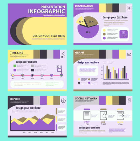 infographic Presentation Template Infographics Element, presentation Marketing and business, Modern flat Style Layout designのイラスト素材