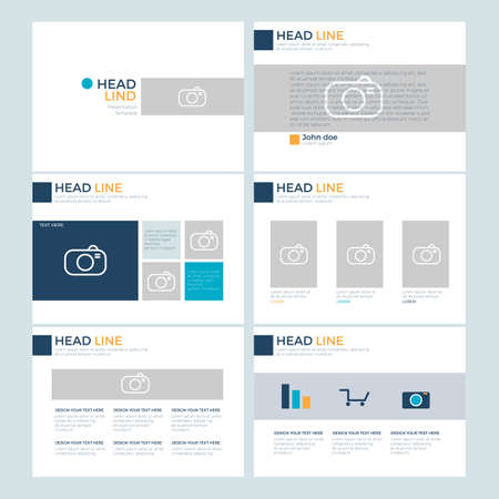 set power point presentation template layout design, background power point, element , keynote templateのイラスト素材