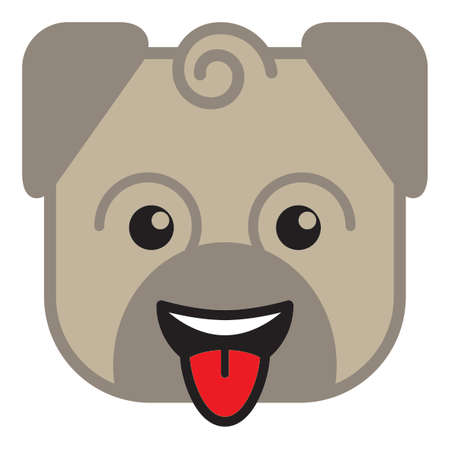 Animal zodiac dog icon on white background illustration.のイラスト素材