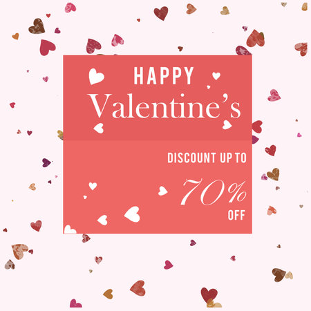 Happy Valentine Discount Promotion Template Sales Ideas Suitable for Social Media Postのイラスト素材