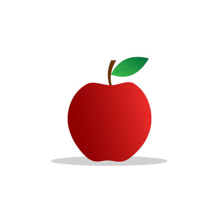 vector illustration of apple fruit design. red texture. white isolated. modern fruit designのイラスト素材