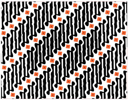 vector graphic design batik pattern from Indonesia. black and white color texture. designs for printing on fabrics, covers and graphic needs. modern templates.のイラスト素材