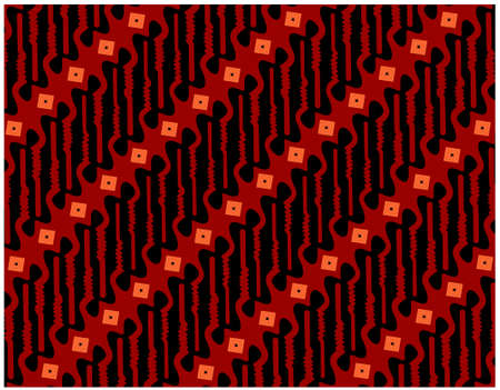 vector graphic design batik pattern from Indonesia. black and red color texture. designs for printing on fabrics, covers and graphic needs. modern templates.のイラスト素材