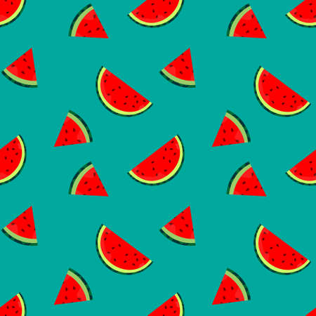seamless pattern watermelon fruit vector design. blue background. design for wallpaper, backdrop,...