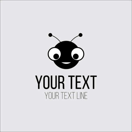 bee head logo design templateのイラスト素材