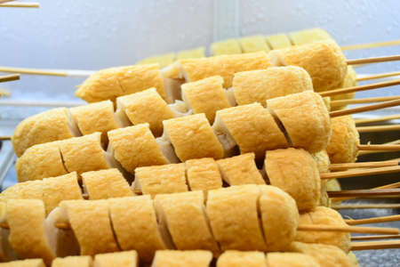 fish satay on the market