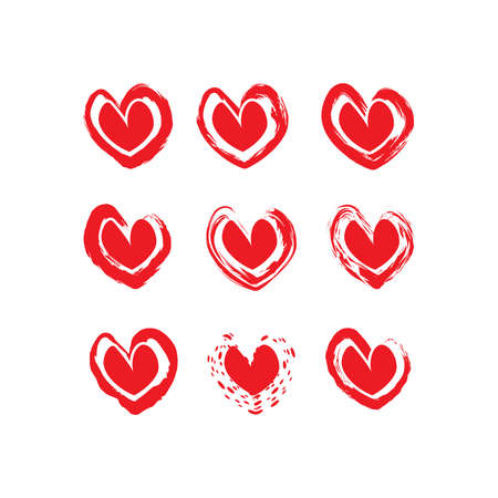 Hand drawn hearts. Design elements for Valentine's dayのイラスト素材