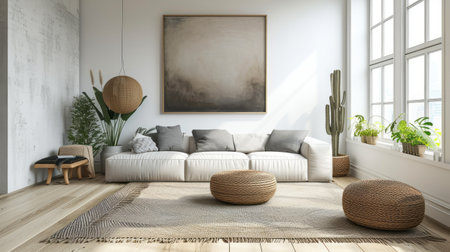 Modern Living Room with Sleek Design and Natural Elements