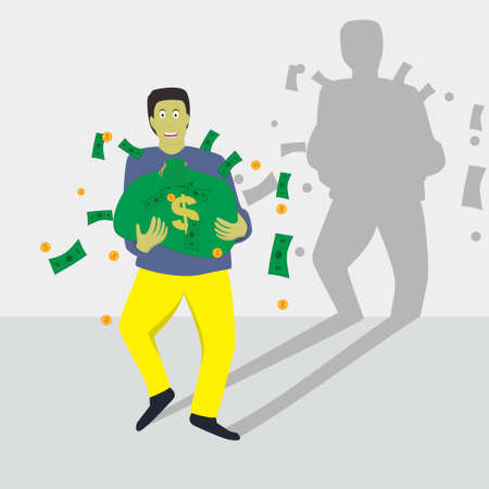 vector illustration flat design bring money theme,suitable for visual content in social mediaのイラスト素材