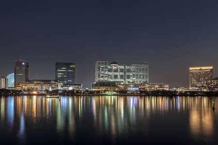 Odaiba Kaihin Koen view at nightのeditorial素材