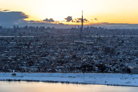 Winter in Tokyo sunset?のeditorial素材