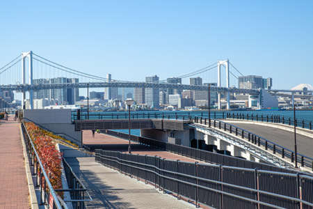 Rainbow Bridge seen from Gururi Parkのeditorial素材