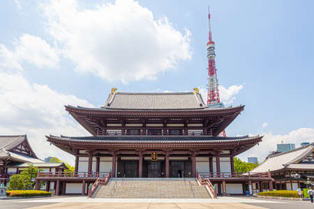 Zojoji Temple and Tokyo Towerのeditorial素材