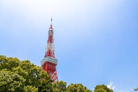 Blue Sky and Tokyo Towerのeditorial素材