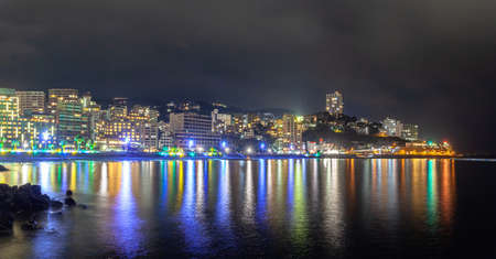 Night view of Atami from Atami Sun Beachのeditorial素材