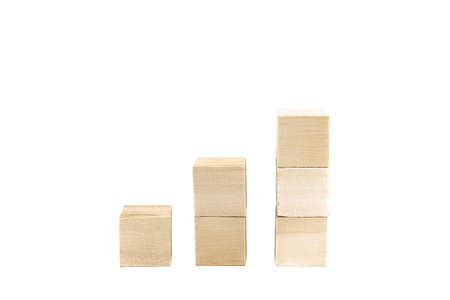 Stack bar chart white backgroundの写真素材