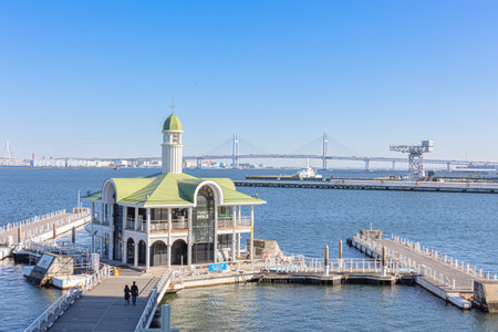 Pukari-san Bridge Minato Mirai PierÂ·ãMaritime Passenger Terminalのeditorial素材