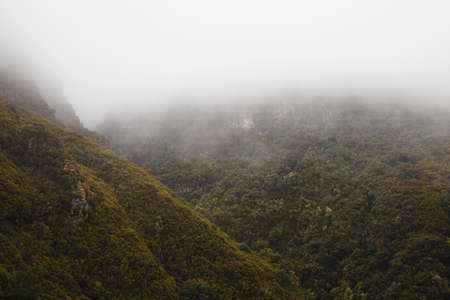 Pure and unspoilt nature on the long steep mountainsides around the Levada 25 fontes trail on the...