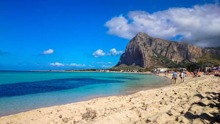 The beautiful beach of San Vito lo capo in Sicilyの写真素材