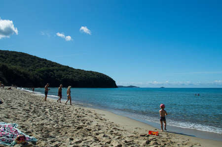 a beautiful view of the Cala Violina beachの写真素材