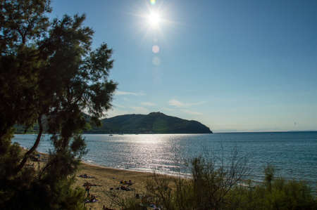 a beautiful view of the baratti beachの写真素材