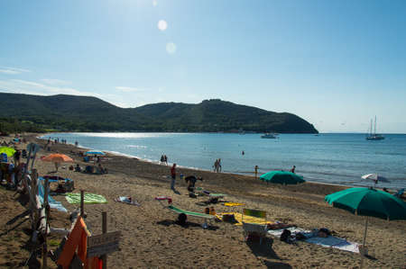 a beautiful view of the baratti beachの写真素材