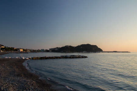 a view of the sestri levante beachの写真素材