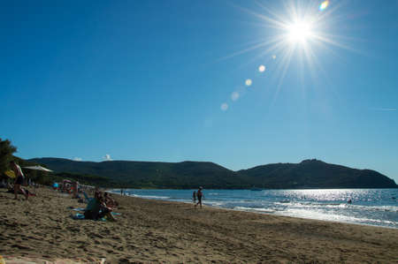 a beautiful view of the baratti beachの写真素材