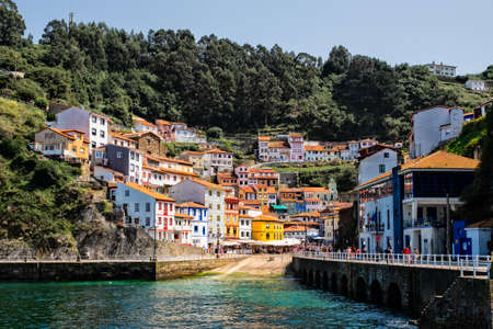 Cudillero, picturesque fishing village, Asturias, Spainの写真素材