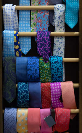 tie-rod furniture with different ties and different colorsの写真素材