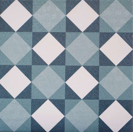 Close-up of old Portuguese tiles with details of geometric figures