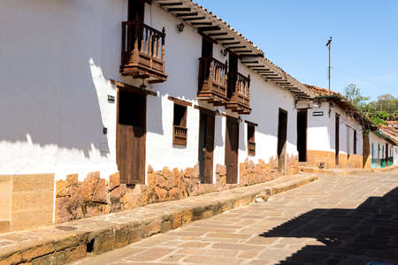 Barichara Streets in Santander - Colombia.の写真素材