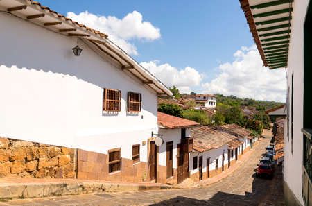 Barichara Streets in Santander - Colombia.の写真素材