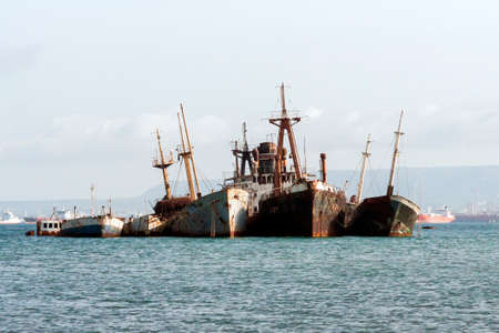 Old Abandoned Ships in Augusta - Sicily, Italy.